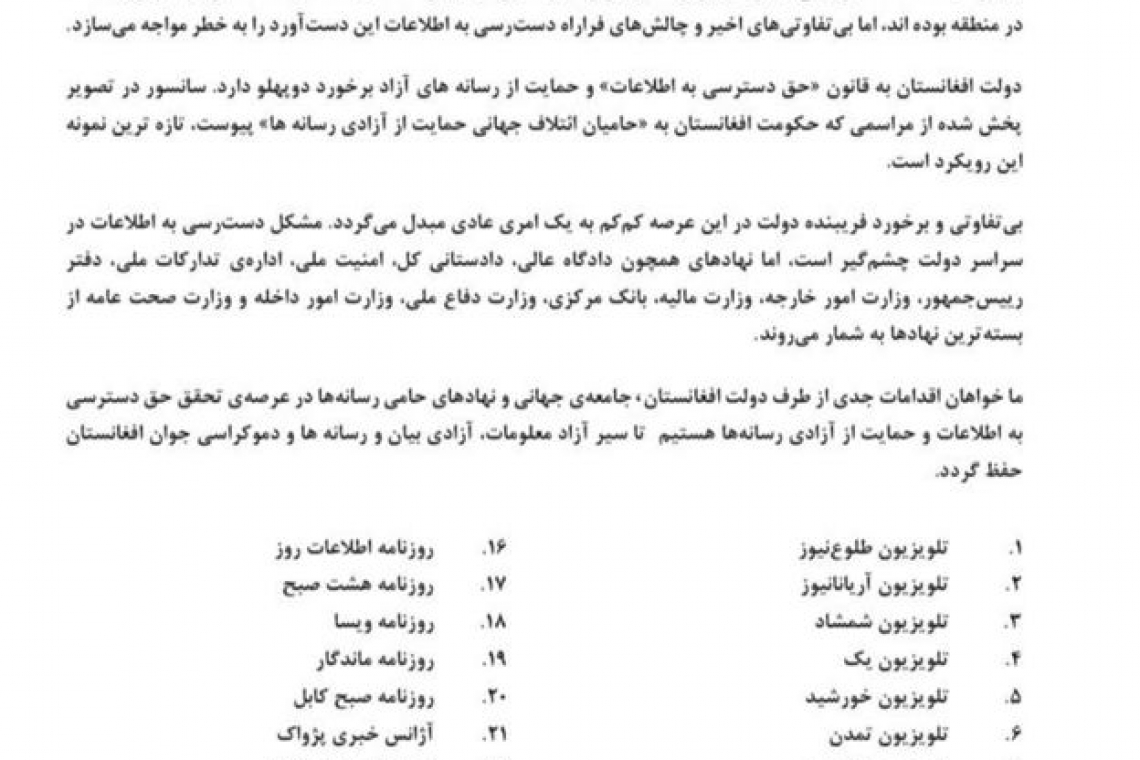 اعلامیه فدراسیون خبرنگاران: دولت به اعتراض رسانه ها در مورد محدودیت دسترسی به اطلاعات پاسخ دهد